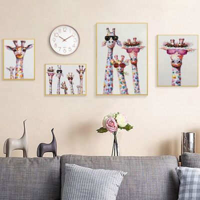 Affiches girafes colorées - Poster pour décoration d'intérieur