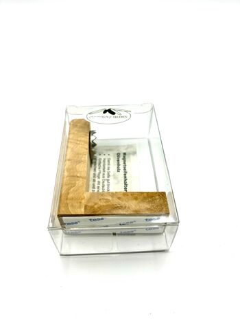 Porte-savon magnétique en bois d'olivier dans un emballage "STYLE MODERNE" 3