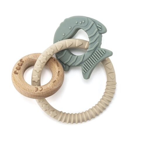 BiteDuo wood and silicone teething ring