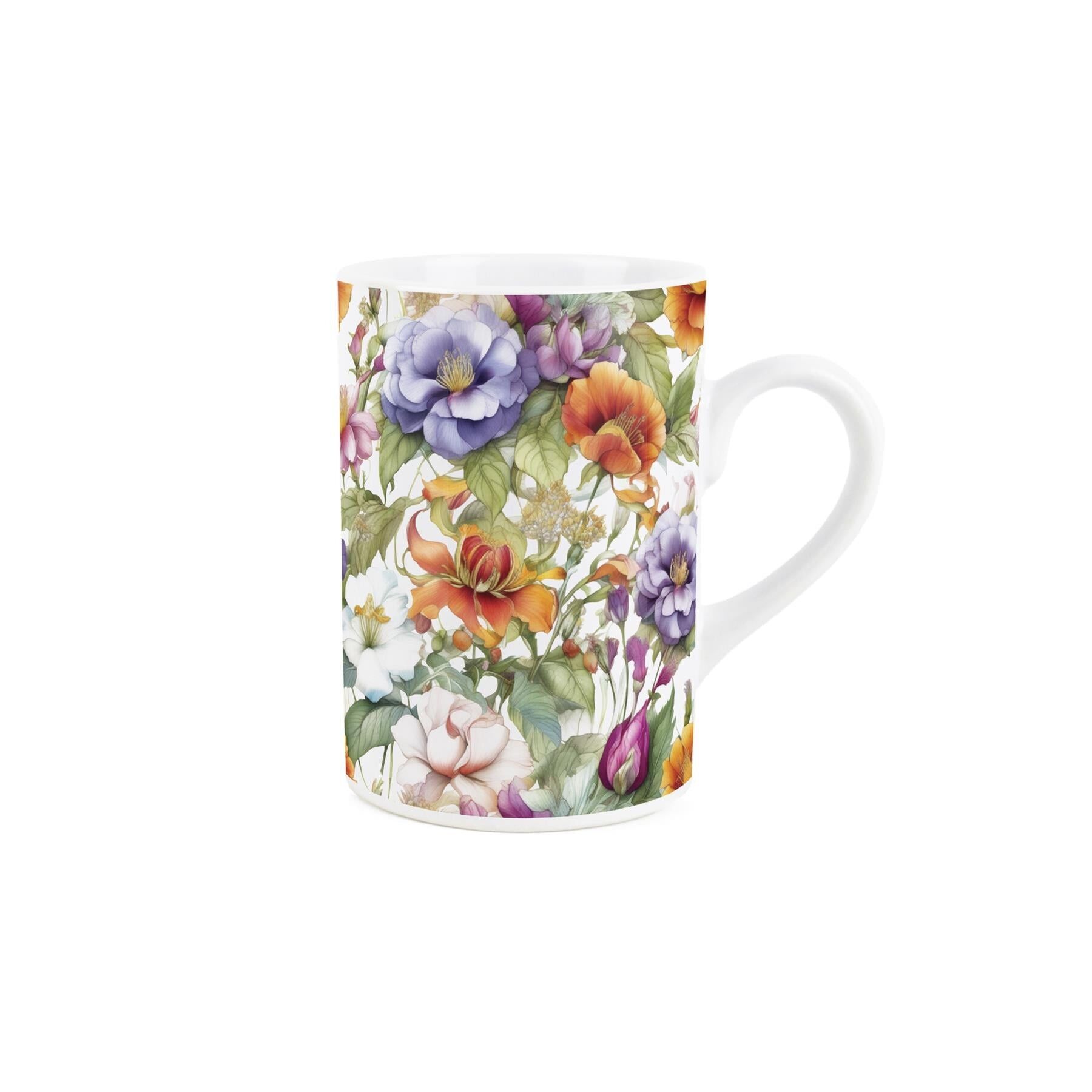 Taza de cerámica floral