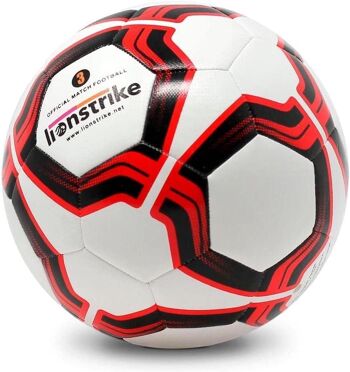 Lionstrike Ballon de match officiel, norme internationale, poids et taille officiels, ballon de football doux au toucher au niveau de la ligue pour un contrôle et une précision améliorés (taille 3) 3