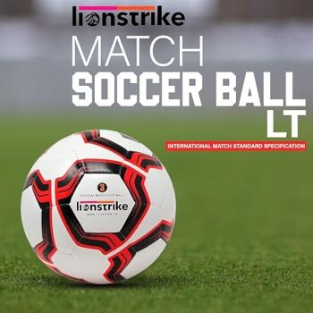 Lionstrike Ballon de match officiel, norme internationale, poids et taille officiels, ballon de football doux au toucher au niveau de la ligue pour un contrôle et une précision améliorés (taille 4) 7