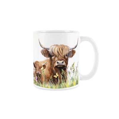 Tasse maman et veau des Highlands