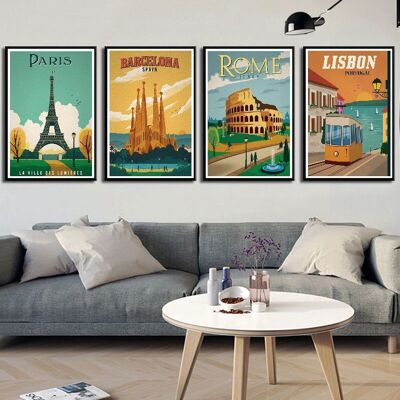 Affiches villes d'Europe - Poster pour décoration d'intérieur