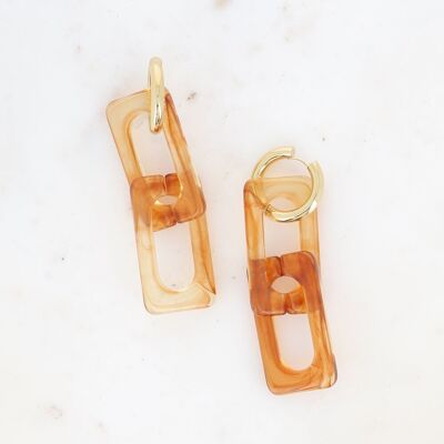 Hoop earrings - rectangular acetate rings