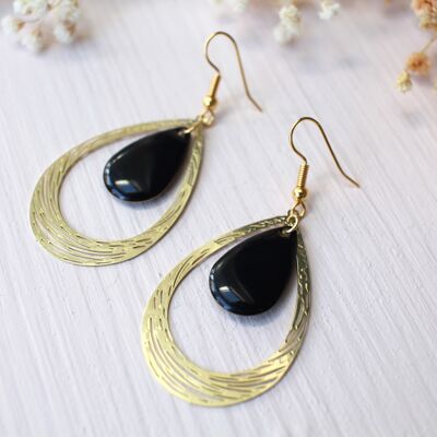 La Bohème golden black earrings