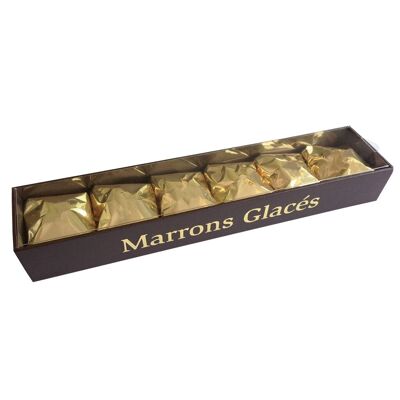 Réglette de 6 marrons glacés enveloppés