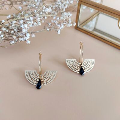 La Lunaire gold-tone black earrings