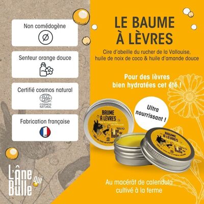 Baume à lèvres -Miel et macérat de calendula -