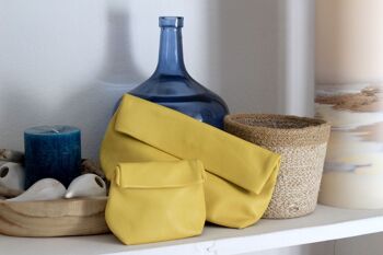 Pochette small en cuir jaune 4