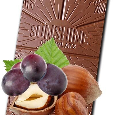 Tablette de Chocolat - Lait noisettes raisins bio et équitable