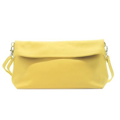 Yellow leather crossbody pouch