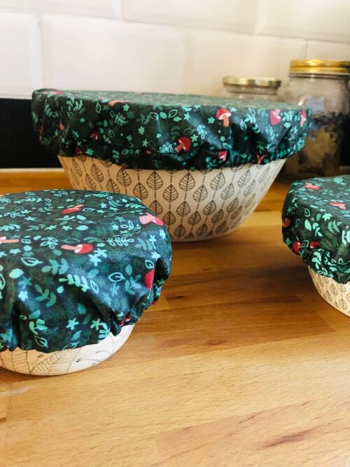 Recouvre plat - Charlotte alimentaire - Motif CHAMPIGNONS - Plusieurs tailles disponibles