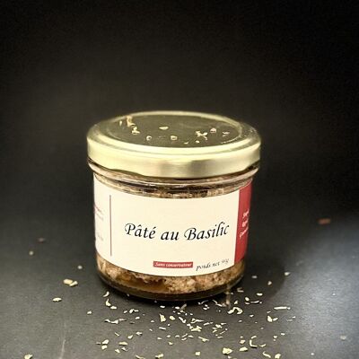 Basil pâté - pure pork - 90 grams