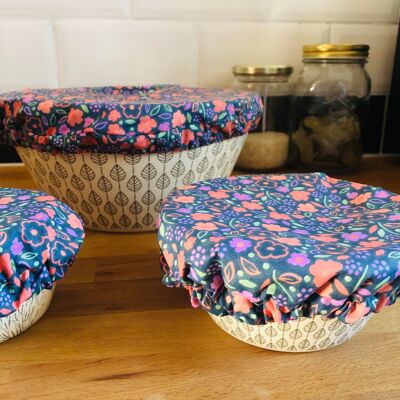 Dish cover - Food Charlotte - DOTTY FLOWERS pattern - Several sizes available