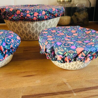 Dish cover - Food Charlotte - DOTTY FLOWERS pattern - Several sizes available