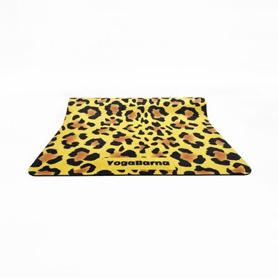 Rutschfeste Yogamatte, Mikrofaser – Panther-Print