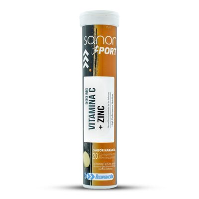 SANON SPORT Vitamin C + Zinc 20 effervescent tablets orange flavor