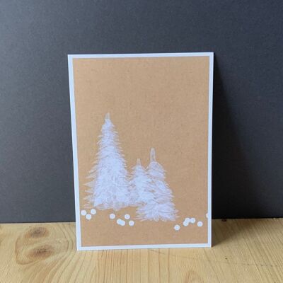 Postkarte Tannenbäume