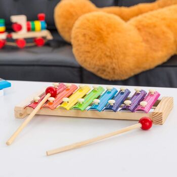 Jouets pour enfants - Bois multicolore avec xylophones en métal 7