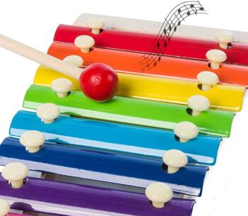 Jouets pour enfants - Bois multicolore avec xylophones en métal 8