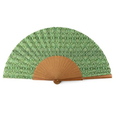 Green Fihri silk fan