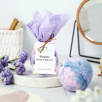 Cadeau de bombe de bain joyeux anniversaire⎜Bombe de bain de luxe au parfum violet 1