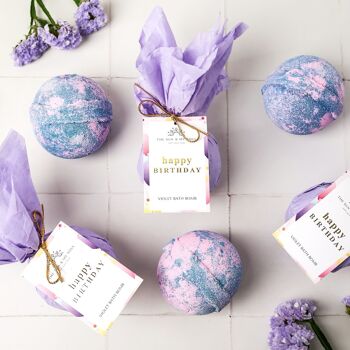 Cadeau de bombe de bain joyeux anniversaire⎜Bombe de bain de luxe au parfum violet 2