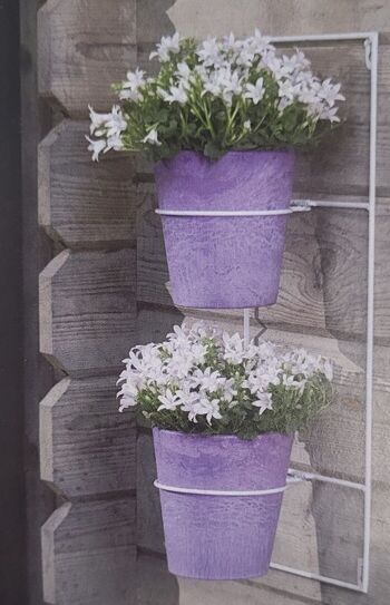 Supports muraux Artstone en métal blanc pour pots de fleurs 50x20cm 2