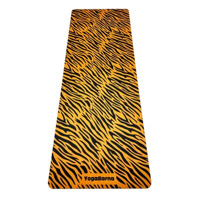 Rutschfeste Yogamatte, Mikrofaser – Tiger-Print