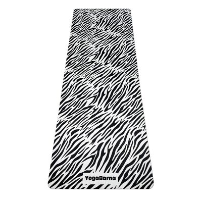 Non-slip yoga mat, microfiber - Zebra print
