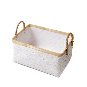 Panier de rangement blanc VAYA en bambou 6