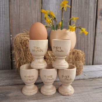 coquetier en bois Papa Poule ( pâques, oeufs, ) 2