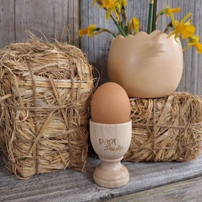 Papi Poule wooden egg cup (Eggs, Easter)