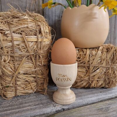 Wooden egg cup My chick (Easter, eggs)