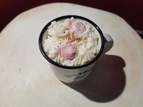 Bougie tasse gourmande parfumée à a pivoine