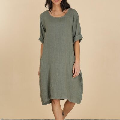 100% linen dress 761