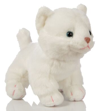 Bébé chat (blanc), debout - 13 cm (hauteur) - Mots clés : chat, chaton, animal de compagnie, peluche, peluche, peluche, doudou 1