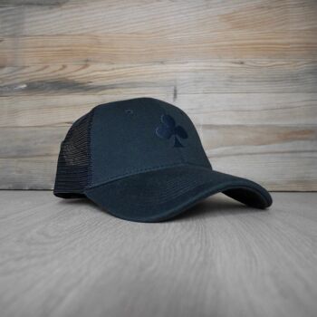 Casquette Noir trèfle Brodé Noir Mat 2