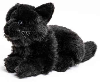 Chat, couché (noir) - 20 cm (longueur) - Mots clés : chat, chaton, animal de compagnie, peluche, peluche, peluche, peluche 1