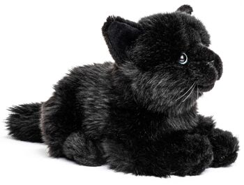 Chat, couché (noir) - 20 cm (longueur) - Mots clés : chat, chaton, animal de compagnie, peluche, peluche, peluche, peluche 3