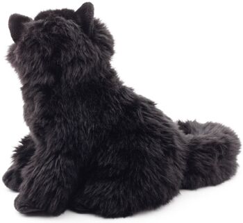 Chat persan noir, assis - 25 cm (hauteur) - Mots clés : chat, chaton, animal de compagnie, peluche, peluche, peluche, peluche 2