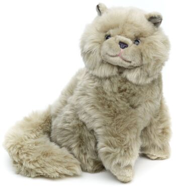 Chat persan gris, assis - 25 cm (hauteur) - Mots clés : chat, chaton, animal de compagnie, peluche, peluche, peluche, peluche 1