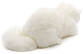 Chat persan blanc, couché - 31 cm (longueur) - Mots clés : chat, chaton, animal de compagnie, peluche, peluche, peluche, peluche 3