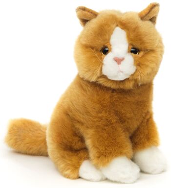 Chat marron doré, assis - 21 cm (hauteur) - Mots clés : chat, chaton, animal de compagnie, peluche, peluche, peluche, doudou 2