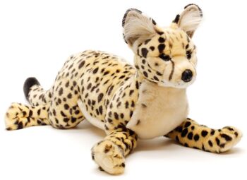 Chat savane, couché - 60 cm (longueur) - Mots clés : serval, chat, animal de compagnie, peluche, peluche, peluche, doudou 1