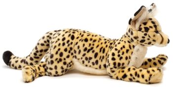 Chat savane, couché - 60 cm (longueur) - Mots clés : serval, chat, animal de compagnie, peluche, peluche, peluche, doudou 3