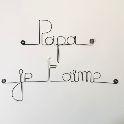 Father's Day "Dad I love you" - Wire Wall Decoration to tack - Wall Jewelry
