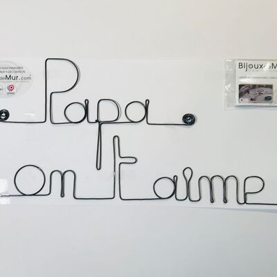 Día del Padre "Papi te queremos" - Decoración de pared con alambre - para fijar