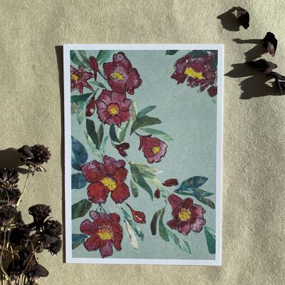 Postkarte Granatapfelblüte
